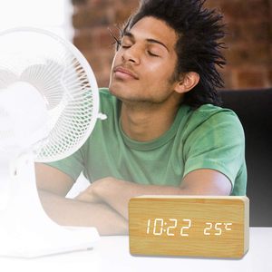 New Material MDF Voice Control AAA Battery and USB Charger Digital Desk <b>Clock</b> Wood Alarm <b>Clock</b> Wooden <b>Led</b> Digital Alarm <b>Clock</b> - Product Image 4
