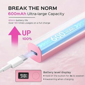 Sèche-ongles LED UV portable LANGMA 5W rose pour ongles en gel, mini-sèche-ongles avec écran LCD et USB, séchage rapide, rechargeable, pour usage en salon - Product Image 3
