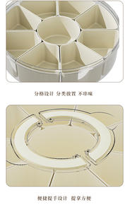 Boîte de rangement pour épices de cuisine portable à 9 compartiments, grande capacité, plateau de fruits transparent, couvercle, poignée en <span class=keywords><strong>plastique</strong></span> durable - Product Image 5