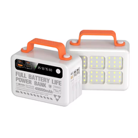 Dernier modèle de batterie externe portable de grande capacité pour le camping en plein air, 20000mAh-100000mAh, avec câble intégré et lumière LED