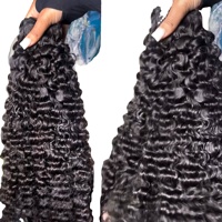 Extensions de cheveux humains brésiliens vierges non-Remy, qualité double trame, double tirage, personnalisables, ondulés, vente en gros