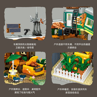 59167 Train Park avec éclairage, briques de construction, modèle de briques, blocs de construction, cadeau de Noël, 2349+ pièces/ensemble