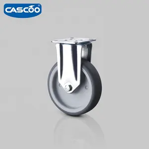 CASCOO固定医療用キャスターホイール熱可塑性ゴム95A、トロリーキャスターおよび医療機器用滑り軸受付き