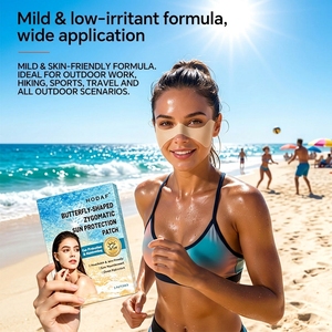 Parche Protector Solar Personalizado OEM para la Mejilla con Diseño de Mariposa, <span class=keywords><strong>El</strong></span>ástico, con Gancho para la Oreja, Bloqueador UV Físico, Hidratante, para Exteriores, Caja de 5 Piezas - Product Image 1