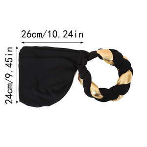 Foulard de tête <span class=keywords><strong>en</strong></span> <span class=keywords><strong>satin</strong></span> pour usage quotidien, élégant, à deux couleurs, tressé, avec effet superposé, accessoires pour <span class=keywords><strong>cheveux</strong></span>, turban pour femmes africaines - Product Image 6