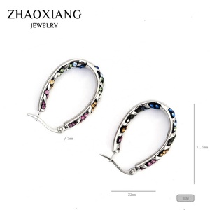 Boucles d'oreilles pendantes vintage au design bohème pour femmes, accessoires de bijoux en acier inoxydable, breloques pavées de zircon CZ - Product Image 2