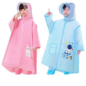 Imperméable réutilisable en EVA pour enfants avec fermeture à pression et poches, <span class=keywords><strong>veste</strong></span> de <span class=keywords><strong>pluie</strong></span> imperméable pour la randonnée pour garçons et filles - Product Image 1