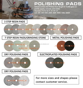 OEM toptan Granite (100mm) ıslak 3 adım iyi parlayan hızlı reçine aşındırıcı parlatma pedleri granit mühendislik taş mermer kuvars - Product Image 6