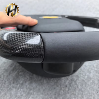 Volant de direction en cuir et fibre de carbone de style course de luxe de haute qualité HZ, personnalisable en couleur, confortable, pour l'intérieur des Ferrari