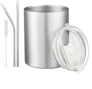 Grosir 20oz 3OZ 5oz sublimasi MINI kurus dinding ganda baja tahan karat 3oz tumbler lurus mini kaca pendek dengan tutup dan sedotan - Product Image 1