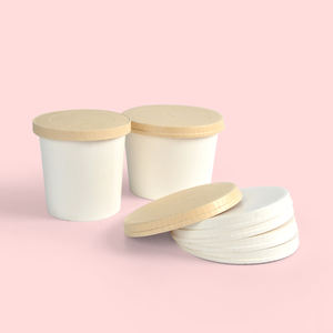 Tapa de vaso de papel desechable biodegradable SenAng01, tapa de vaso de moldeo de pulpa, papel de forma redonda de fácil apertura, blanco o marrón - Product Image 3