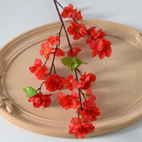 Branche artificielle de fleur de pêcher en soie, branche unique de fleur de prunier ou de cerisier pour décoration de mariage, de maison et photographie en extérieur