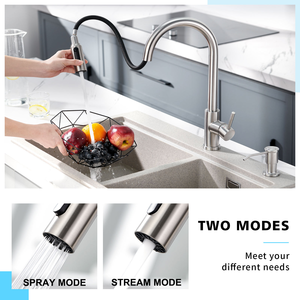 modern luxury Matte Black 304 Stainless Steel Single Handle Pull Out Black Kitchen purifier Faucet - Product Image 4