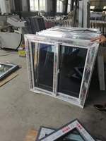 Fenêtres demi-rondes en PVC avec cadre, fenêtres cintrées avec motif de grille