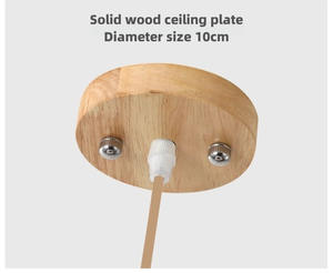 Lustre suspendu artisanal durable en bois et bambou, abat-jour en osier tressé en jonc de mer, lampe suspendue en rotin tressé - Product Image 6