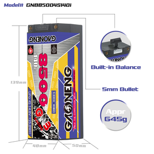 Batterie LiPo RC GNB GAONENG 8500MAH <span class=keywords><strong>4S</strong></span> 4S2P 14.8V 140C 5mm avec boîtier rigide et équilibrage intégré pour voitures, bateaux, camions et truggys RC 1:8 1/8 - Product Image 3