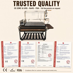 Parrilla Argentina para Asado con Rejilla de Cocción en V y Elevación por Manivela, Cuerpo de Acero con Recubrimiento en Polvo, Tamaño Personalizado para Barbacoa al Aire Libre - Product Image 5