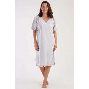Chemise de nuit XXL pour femme à col en V et manches courtes, en Spandex respirant, avec logo personnalisé, taille élastique boutonnée, style semi-séduisant pour la maison - Product Image 4