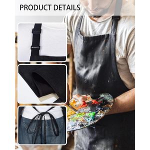 FOXA Chef <b>Apron</b> Unisex 31x27 Inch With 2 Pockets Kitchen Cooking <b>Aprons</b> For Restaurant Bar - Product Image 4