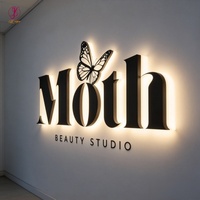 Letrero Luminoso Personalizado para Empresas y Oficinas, Logotipo para Interiores y Exteriores, Letrero de Pared con Letras en 3D, Acrílico Retroiluminado con LED