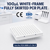 Plaque PCR transparente à jupe complète de consommables médicaux 100uL pour test de laboratoire