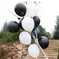 Youlun Ensemble de 100 ballons en latex noir mat et blanc de 12 pouces, plus épais, de haute qualité, pour les fêtes, les cadeaux pour enfants, la décoration de fête