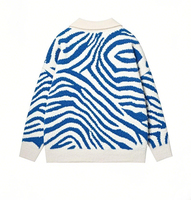 Nanteng personnalisé 100% acrylique lâche anti-boulochage sur tout le tricot motif jacquard quart de bouton revers polo hommes pull pull