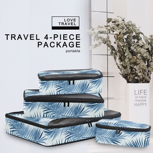 Ensemble de 4 organisateurs de bagages personnalisés avec logo, sacs de compression pour voyage, cubes de rangement avec fermeture éclair - Product Image 6