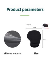 Repose-poignets ergonomique en silicone G01 pour souris de jeu, design 3D confortable AI, épaisseur 2 mm, 220x180 mm, personnalisable OEM, directement de l'usine