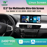 KUNFINE Radio Mobil Linux 12.3 Inci untuk BMW X1 X2 2016-2022 Sistem NBT EVO Pemutar Multimedia Perangkat Navigasi GPS Carplay