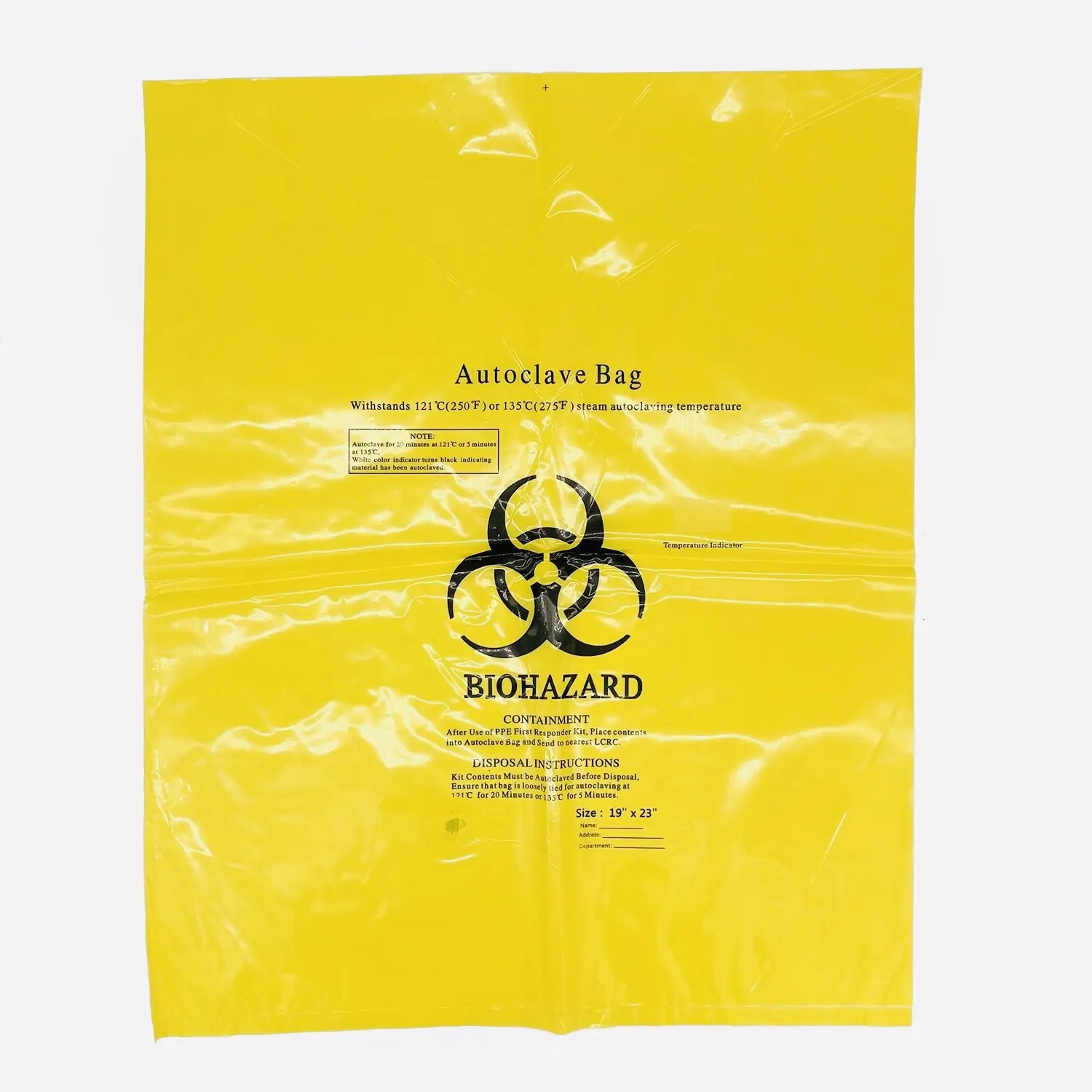 רפואי פלסטיק צהוב אדום שחור Biohazard <span class=keywords><strong>שקית</strong></span> אשפה Autoclavable פסולת תיק