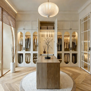 Armoire en bois moderne blanche personnalisable et verrouillable avec de nombreux tiroirs pour chambre, salle de sport, atelier, rangement contemporain pour la maison - Product Image 4