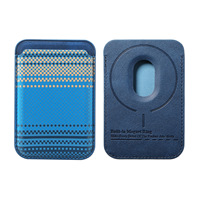 Étui pour téléphone portable Apple compatible avec MagSafe, porte-cartes magnétique à coutures rayées, Kevlar, porte-cartes magnétique puissant