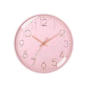 Vô cùng thời gian đồng hồ màu Hồng bán sỉ thạch anh phong trào tường trang trí nội thất 12 inch Nhựa Treo <span class=keywords><strong>Analog</strong></span> đồng hồ màu hồng OEM Nhà máy cung cấp - Product Image 2