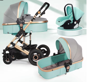 Poussette bébé pliable 3 en 1 de qualité supérieure en gros avec chariot à 4 roues en alliage et en lin, marcheurs et <span class=keywords><strong>porte</strong></span>-bébés, poussette bébé 3 en 1 de 0 à 3 ans - Product Image 2