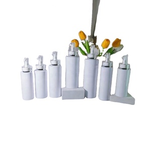 24 Teeth White PET Flat Shoulder Plastic <b>Bottle</b> With Acrylic Pump Head Lotion <b>Bottle</b> - Product Image 6