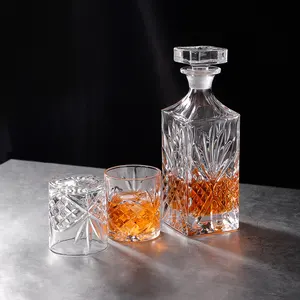 Vetreria JINGHUANG Top vendita di cristallo whisky decanter set all'ingrosso decanter di vetro