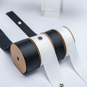 批发礼品包装环保工艺蝴蝶结手工罗纹丝带卷 50 码 黑白定制丝带 <span class=keywords><strong>2.2</strong></span> 厘米用于包装盒 - Product Image 4