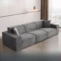 Italienischer Stil Modernes Minimalistisches Aufblasbares Komprimiertes Sektional-Sofa-Set Schwarzer Würfel 1-4-Sitzer Modulares Samt-Polstersofa mit Schwammfüllung