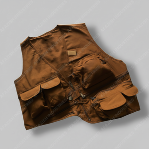 Chaleco de carga de algodón informal para hombre, lona impermeable con múltiples bolsillos para primavera para pescador, escalada, pesca, fotografía, Camping - Product Image 1