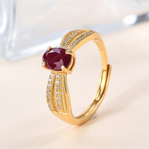 Collection de bagues en rubis naturel de qualité supérieure - Bagues en pierres précieuses rubis rouge ovale taillé en rhodium certifiées CMA pour les fournisseurs de bijoux personnalisés - Product Image 2