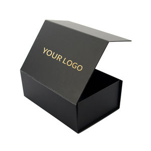 Custom High-End Gold Foil Stamped Logo Black Gradient Foldable Rigid Cardboard Gift Box Magnetic Closure Handle Custom Design - Product Image 3