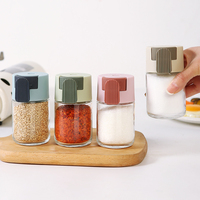 Salière mesurable 100 ml contrôle de type presse poids vide verre sel assaisonnement bouteille cuisine quantitative 0.5g pot de saison