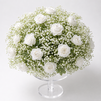 Boules de fleurs artificielles en soie blanches et vertes de haute qualité, modernes et durables, sur mesure, pour centre de table, arrangement romantique pour mariage