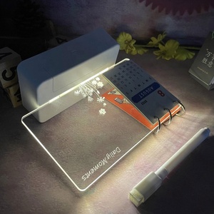 Tableau mémo néon 3D à LED avec surface d'écriture en ABS effaçable, <span class=keywords><strong>lampe</strong></span> de taille moyenne à piles de forme carrée - Product Image 5