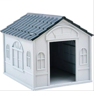 Solid Pattern Outdoor Kunststoff Hundehütte Alle Jahreszeiten Regen fest Großer Hunde käfig Knopf verschluss Sommer Abnehmbares Haustier käfig Haus - Product Image 1