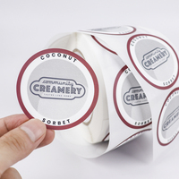 Autocollant adhésif en vinyle avec logo personnalisé, autocollant rond imperméable, étiquette alimentaire en papier, rouleau d'autocollants holographiques
