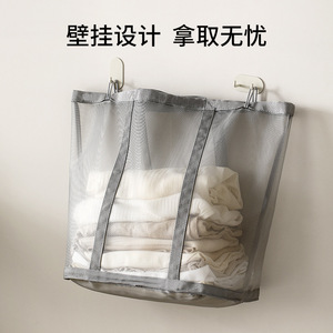Foldable Laundry Basket Grey Oxford Fabric Rectangle Shape Standing Type Clothing Organizer For Bathroom Toilet Storage - Product Image 4