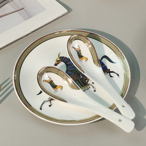 Châu Âu Phong Cách Ánh Sáng Sang Trọng 10 Mảnh Thiết Lập Của Ánh Sáng Sang Trọng Xương Trung Quốc Bộ Đồ Ăn Bát Thìa Cốc Nước Và Tấm - Product Image 3