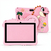Nouvelle arrivée : tablette éducative pour enfants 7 pouces, processeur octa-core, étui en silicone motif dinosaure, antichoc, grand écran HD, portable, Android 8.1